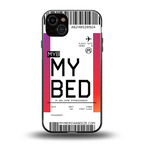 my bed boarding pass ticket back phone cover | glass case for iphone 14 plus