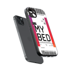 my bed boarding pass ticket back phone cover | glass case for iphone 14 plus