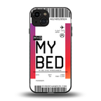 my bed boarding pass ticket back phone cover | glass case for iphone 15