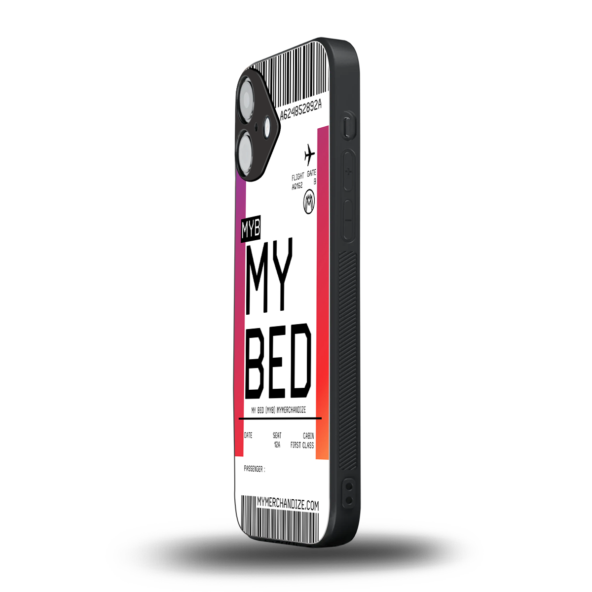 my bed boarding pass ticket back phone cover | glass case for iphone 16 plus