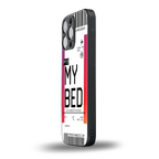 my bed boarding pass ticket back phone cover | glass case for iphone 16 pro max
