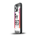 my bed boarding pass ticket back phone cover | glass case for iphone 16 pro