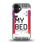 my bed boarding pass ticket back phone cover | glass case for iphone 16