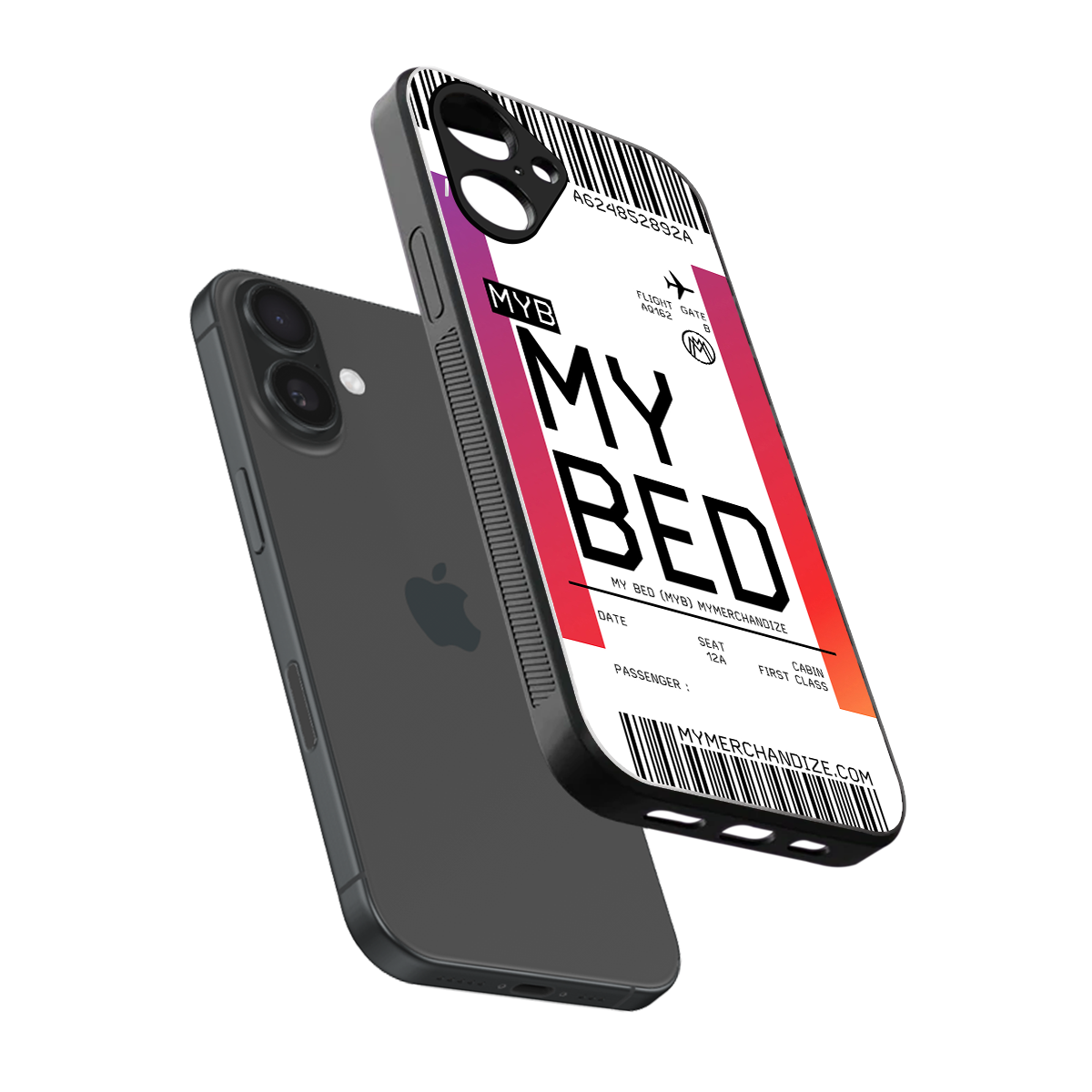 my bed boarding pass ticket back phone cover | glass case for iphone 16