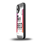 my bed boarding pass ticket back phone cover | glass case for iphone 16