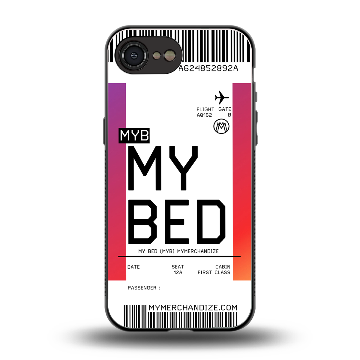 my bed boarding pass ticket back phone cover | glass case for iphone 16e
