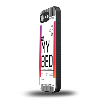 my bed boarding pass ticket back phone cover | glass case for iphone 16e