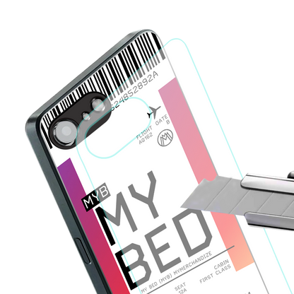 my bed boarding pass ticket back phone cover | glass case for iphone 16e