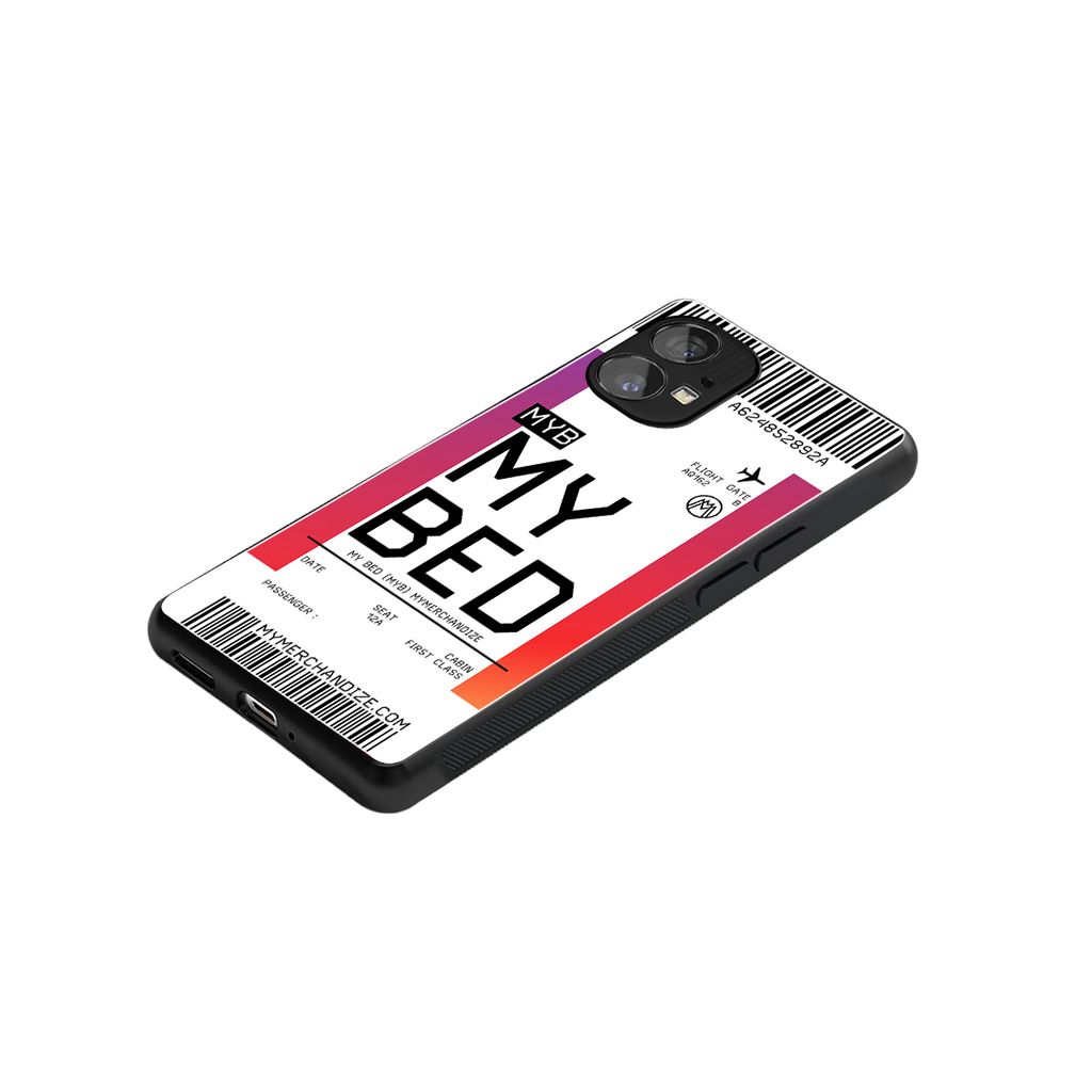my bed boarding pass ticket back phone cover | glass case for nothing phone 1