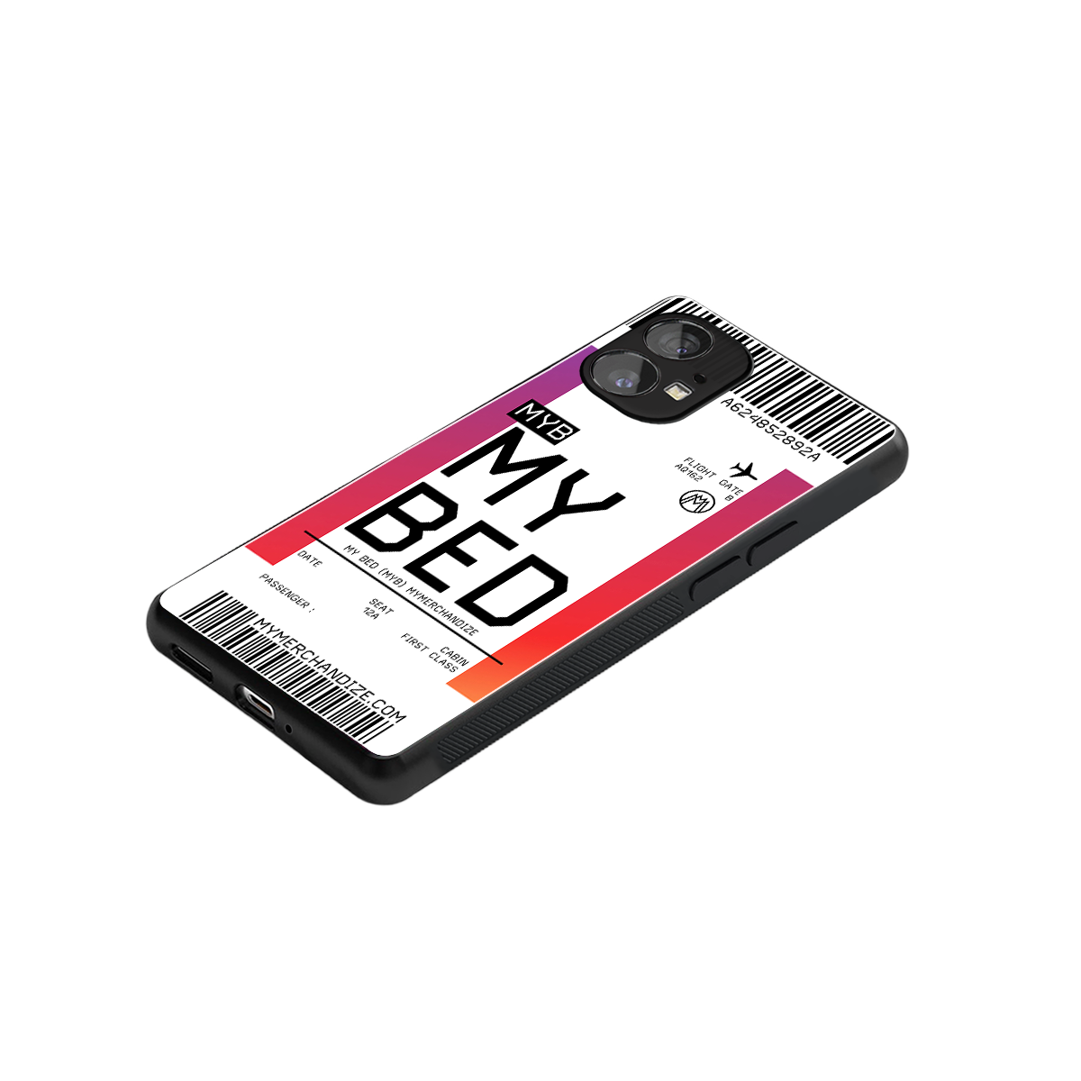 my bed boarding pass ticket back phone cover | glass case for nothing phone 1