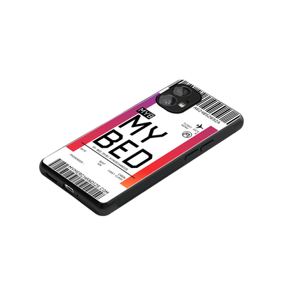 my bed boarding pass ticket back phone cover | glass case for nothing phone 1