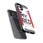 my bed boarding pass ticket back phone cover | glass case for nothing phone 2