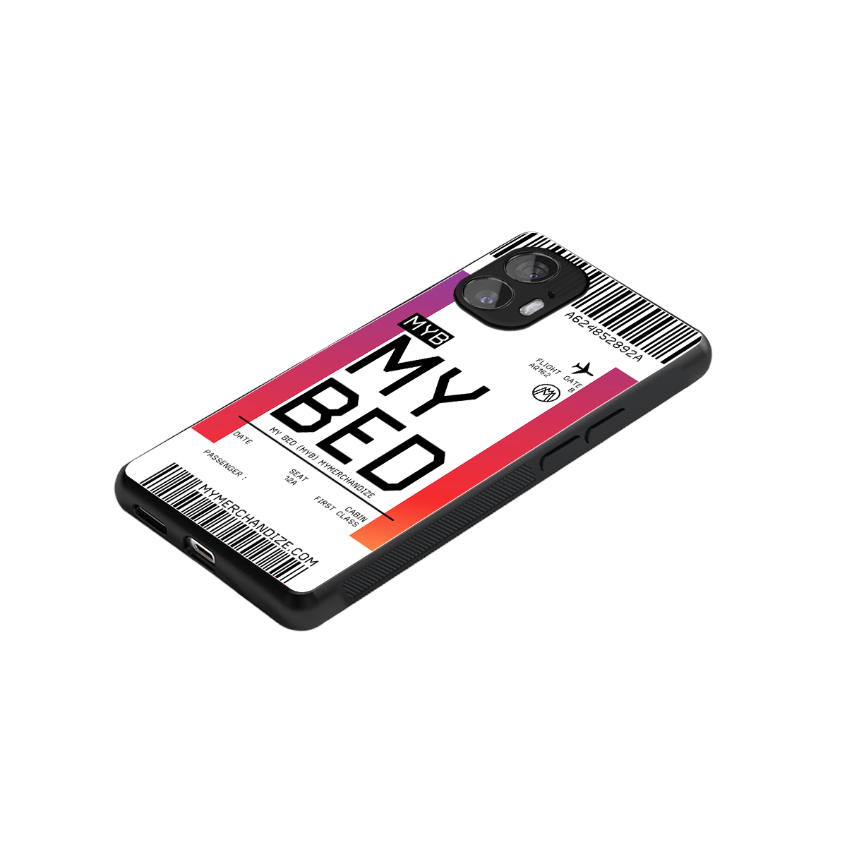 my bed boarding pass ticket back phone cover | glass case for nothing phone 2