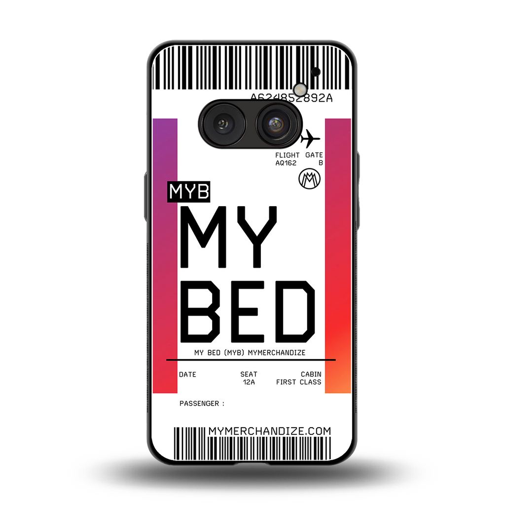 my bed boarding pass ticket back phone cover | glass case for nothing phone 2a