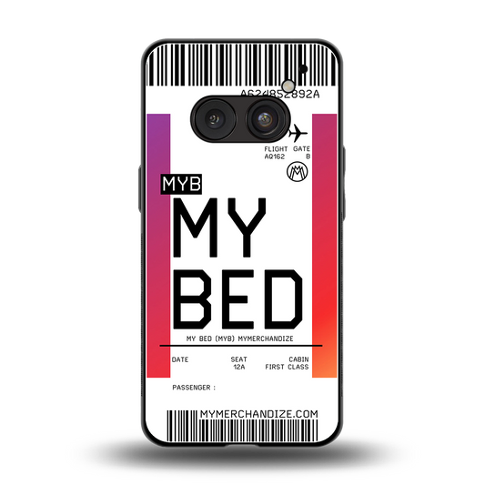 my bed boarding pass ticket back phone cover | glass case for nothing phone 2a