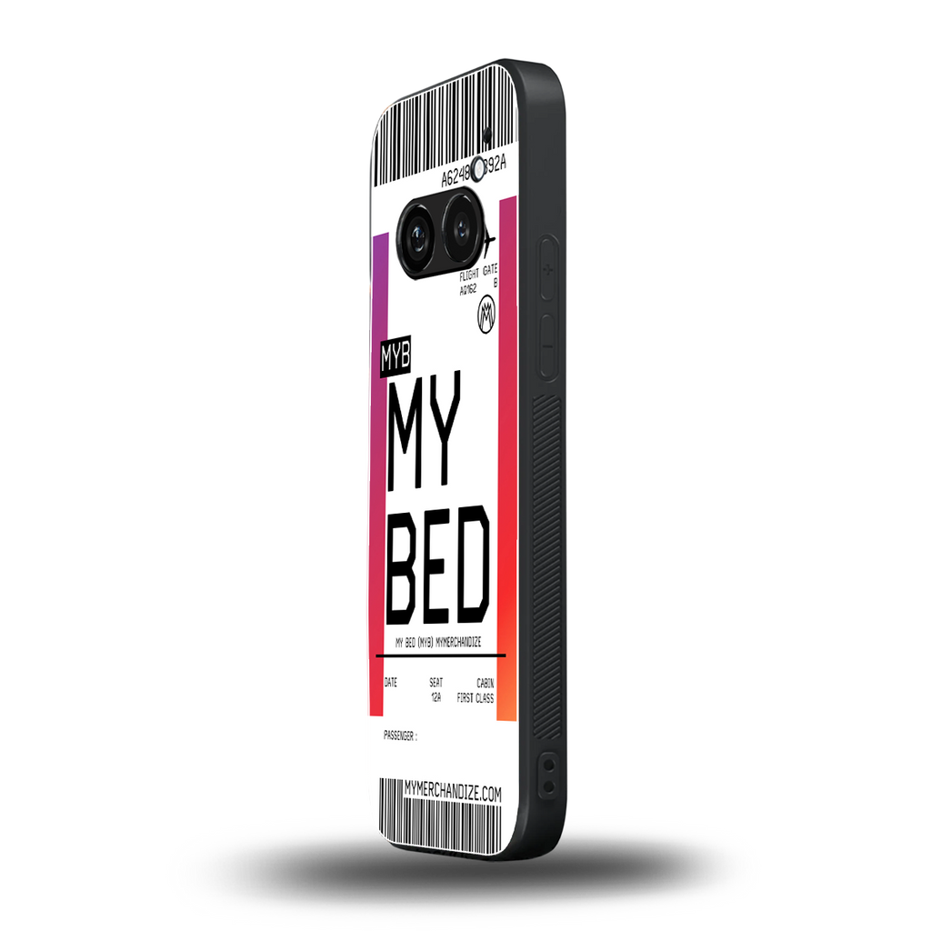 my bed boarding pass ticket back phone cover | glass case for nothing phone 2a