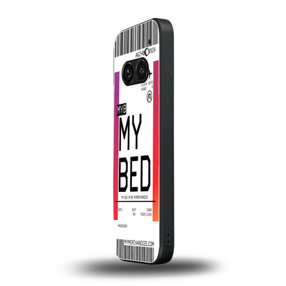 my bed boarding pass ticket back phone cover | glass case for nothing phone 2a