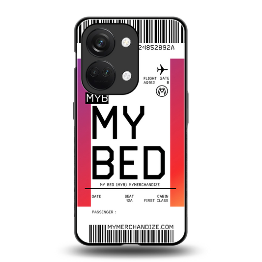 my bed boarding pass ticket back phone cover | glass case for oneplus nord 3