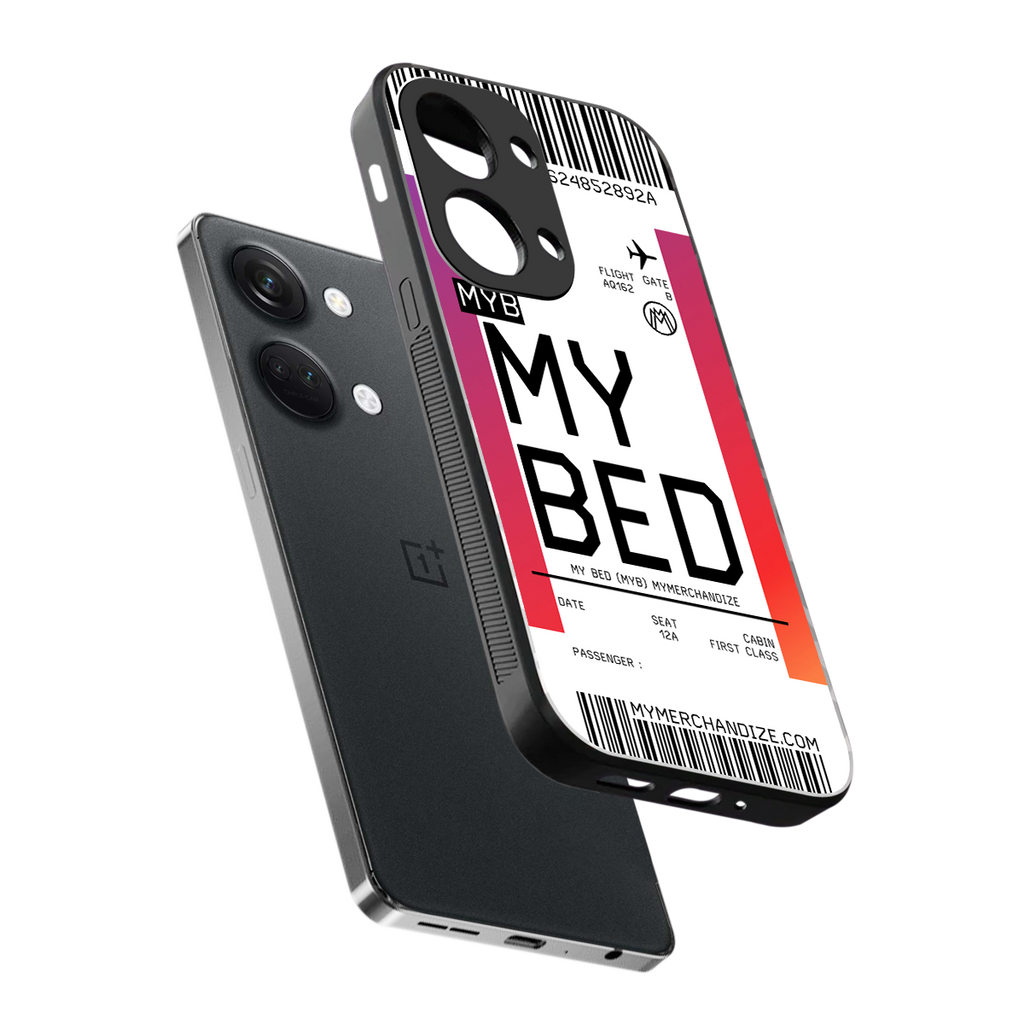 my bed boarding pass ticket back phone cover | glass case for oneplus nord 3
