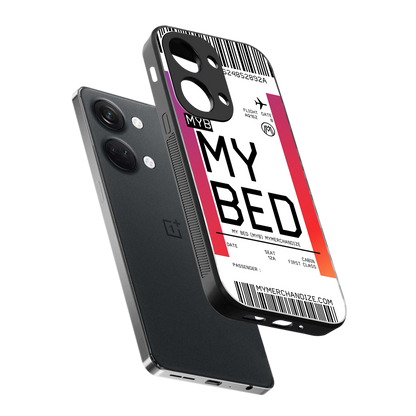 my bed boarding pass ticket back phone cover | glass case for oneplus nord 3