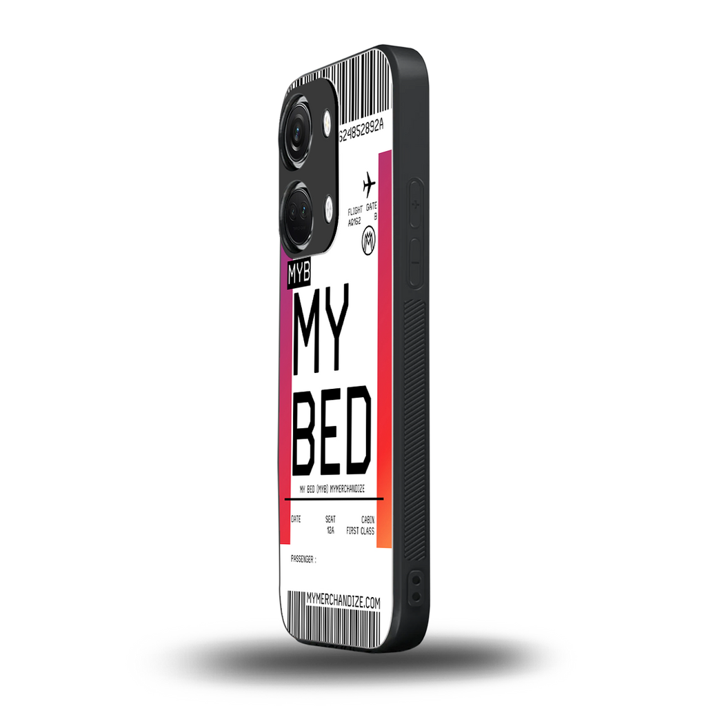 my bed boarding pass ticket back phone cover | glass case for oneplus nord 3