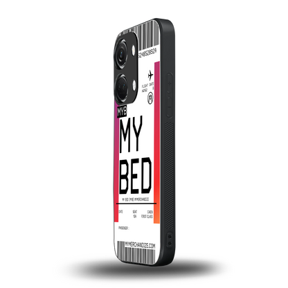 my bed boarding pass ticket back phone cover | glass case for oneplus nord 3
