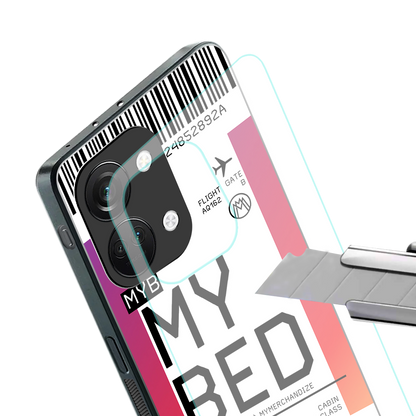 my bed boarding pass ticket back phone cover | glass case for oneplus nord 3