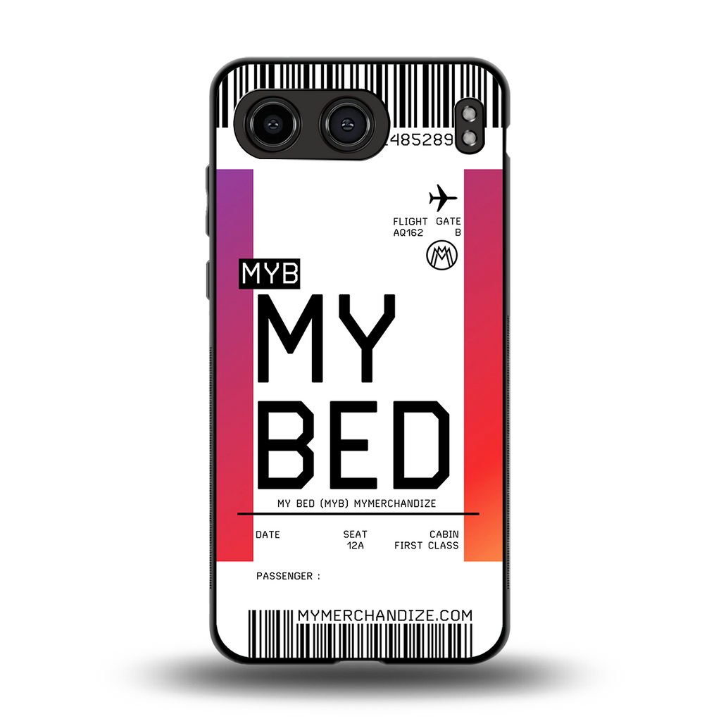 my bed boarding pass ticket back phone cover | glass case for oneplus nord 4