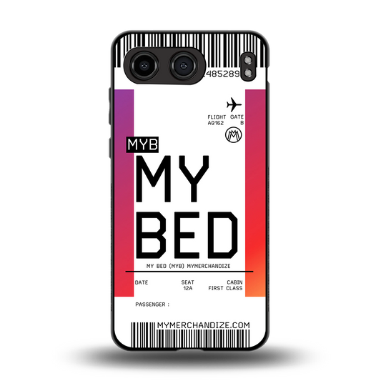 my bed boarding pass ticket back phone cover | glass case for oneplus nord 4