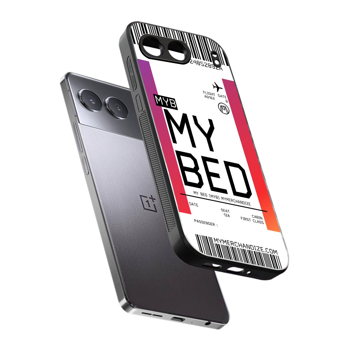 my bed boarding pass ticket back phone cover | glass case for oneplus nord 4