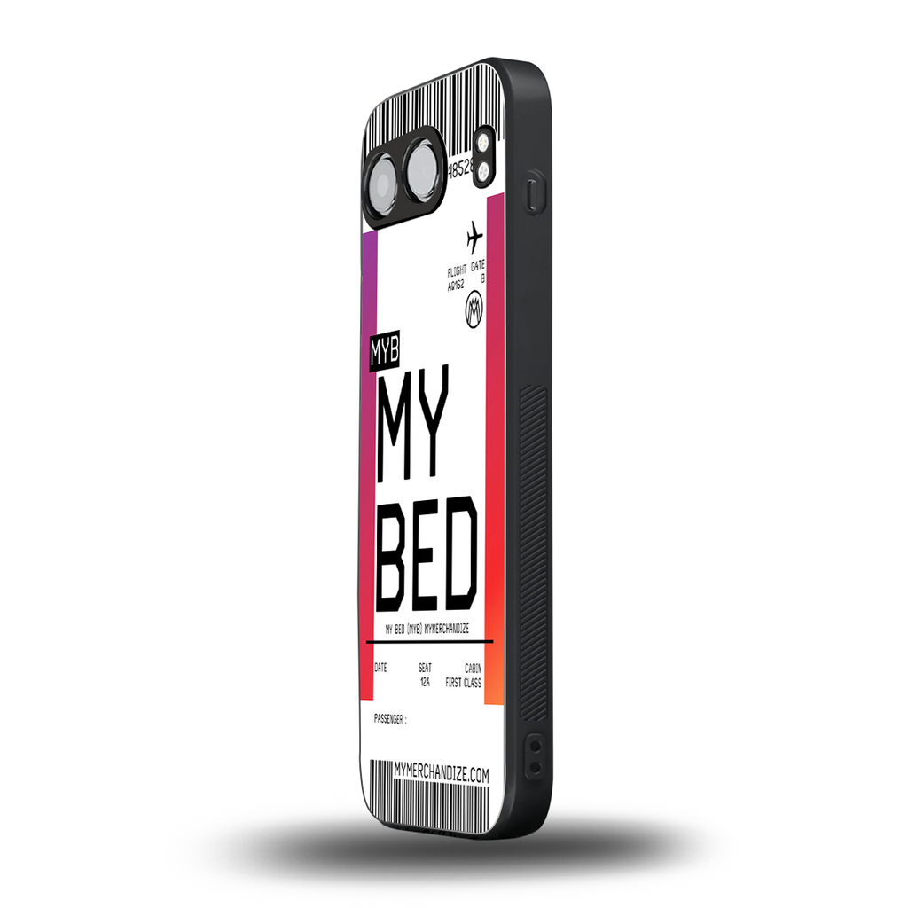 my bed boarding pass ticket back phone cover | glass case for oneplus nord 4