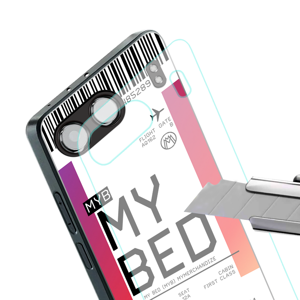 my bed boarding pass ticket back phone cover | glass case for oneplus nord 4