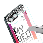 my bed boarding pass ticket back phone cover | glass case for oneplus nord 4