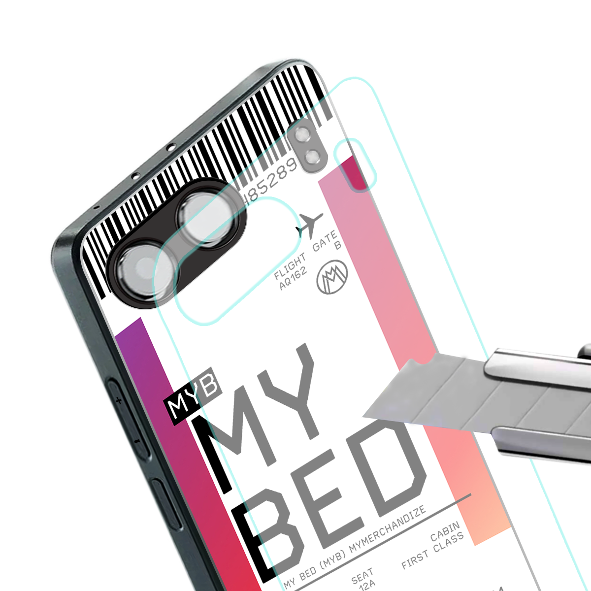 my bed boarding pass ticket back phone cover | glass case for oneplus nord 4