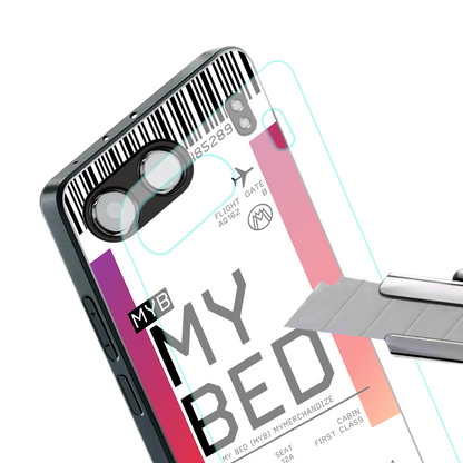 my bed boarding pass ticket back phone cover | glass case for oneplus nord 4