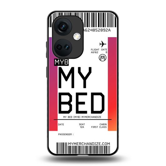 my bed boarding pass ticket back phone cover | glass case for oneplus nord ce 3