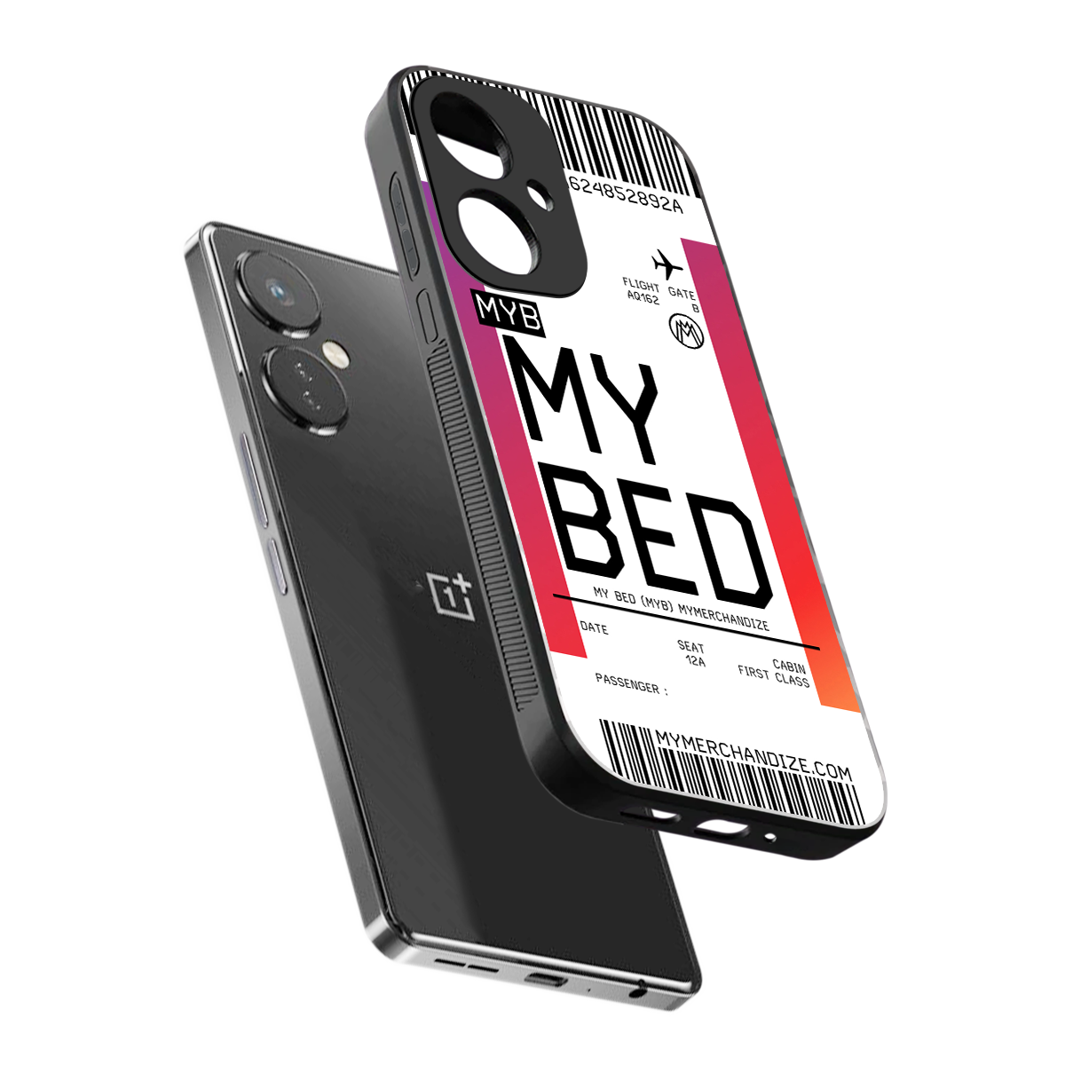 my bed boarding pass ticket back phone cover | glass case for oneplus nord ce 3