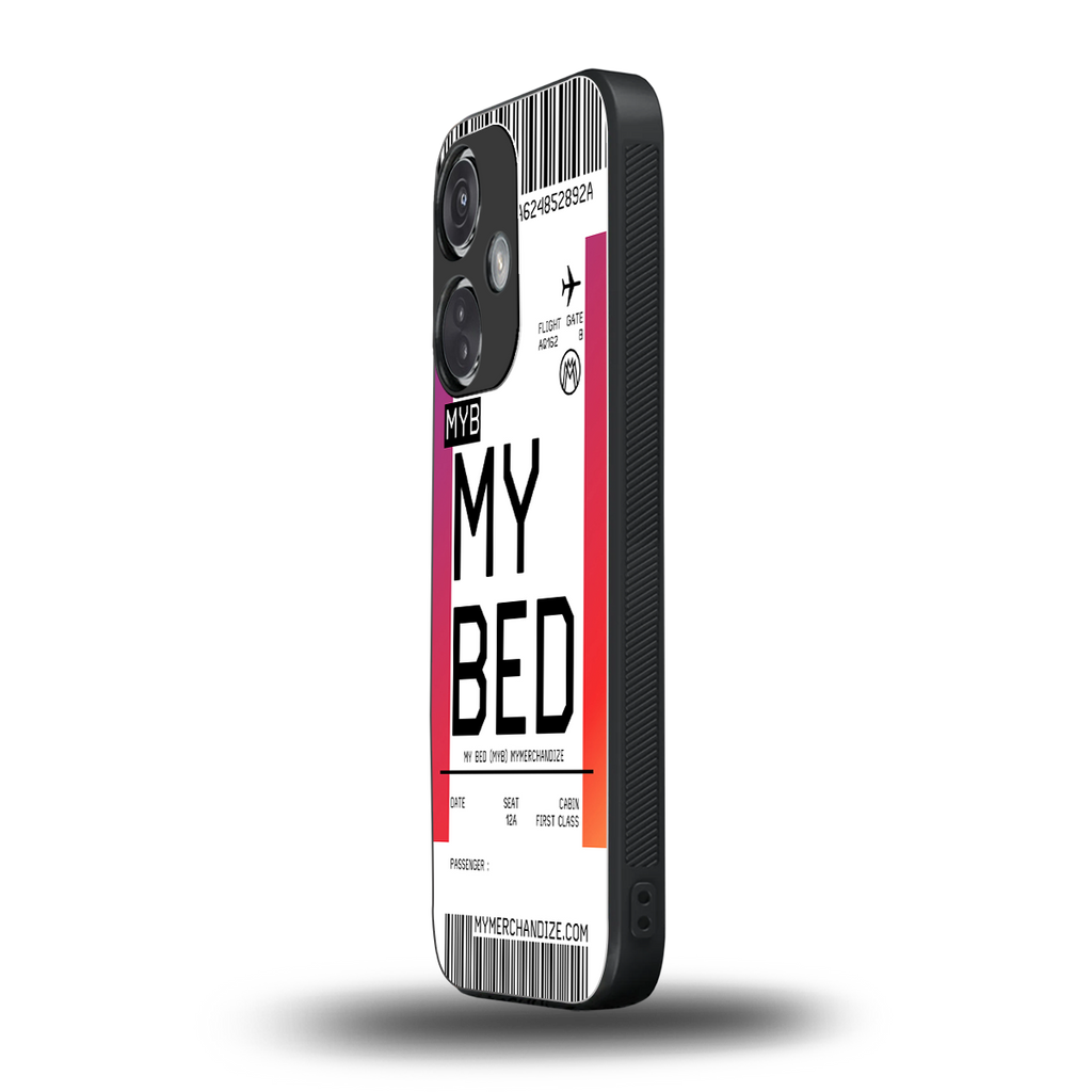 my bed boarding pass ticket back phone cover | glass case for oneplus nord ce 3