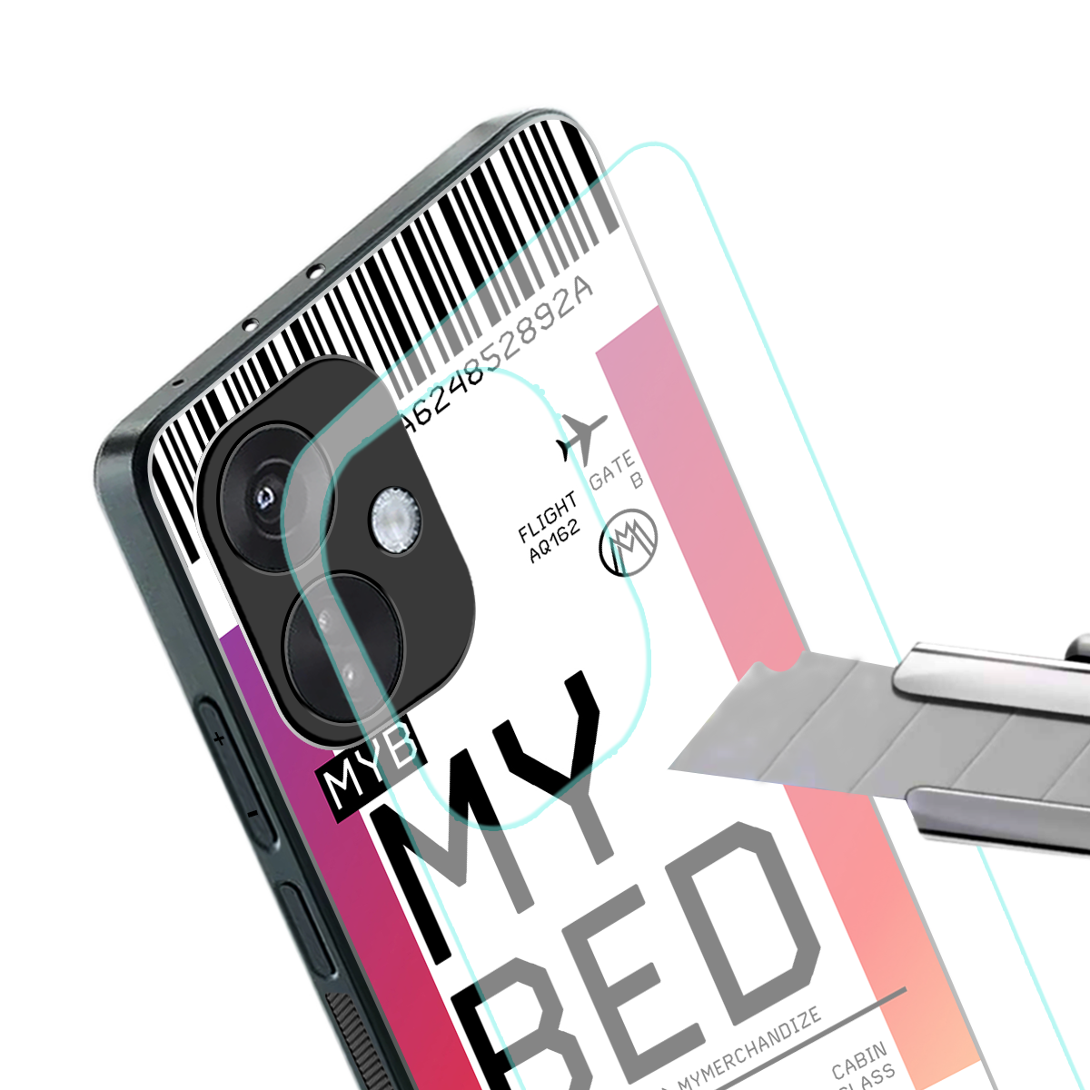 my bed boarding pass ticket back phone cover | glass case for oneplus nord ce 3