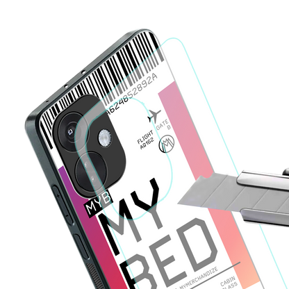 my bed boarding pass ticket back phone cover | glass case for oneplus nord ce 3