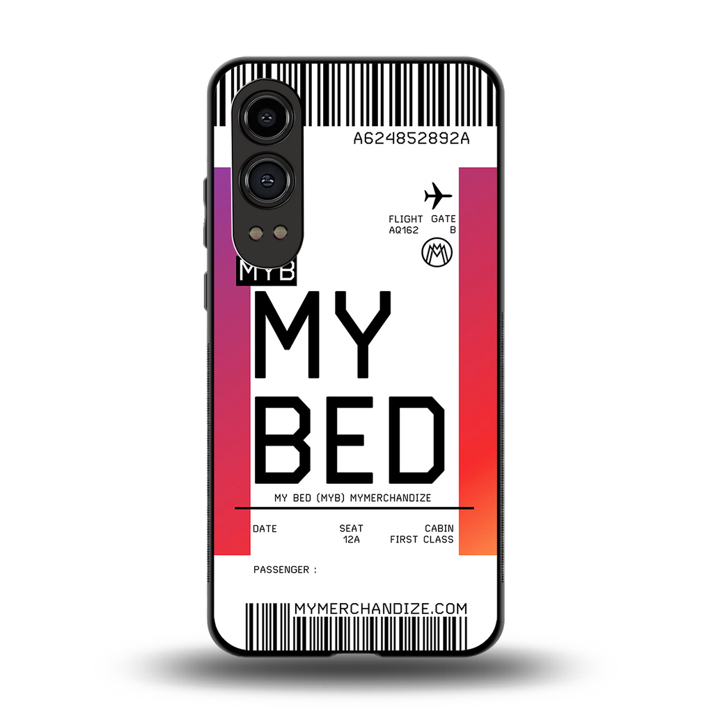 my bed boarding pass ticket back phone cover | glass case for oneplus nord ce 4 lite