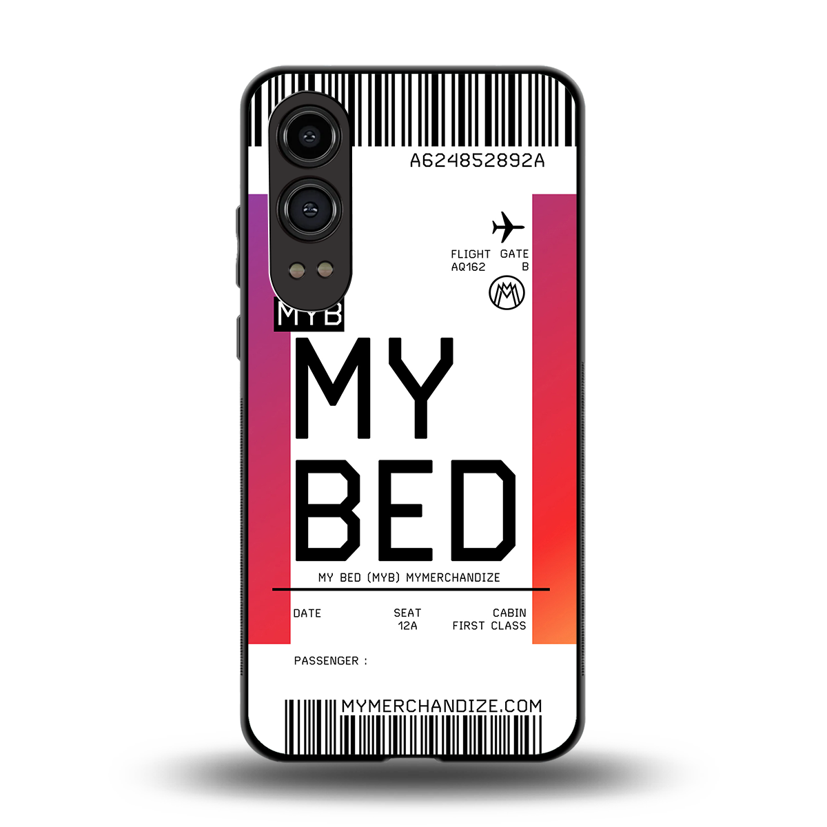 my bed boarding pass ticket back phone cover | glass case for oneplus nord ce 4 lite