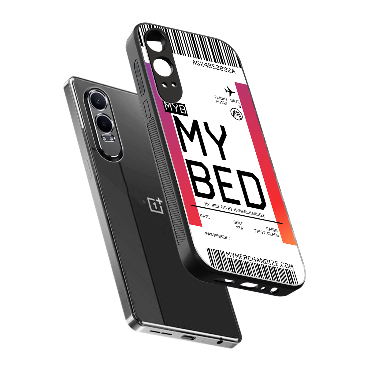 my bed boarding pass ticket back phone cover | glass case for oneplus nord ce 4 lite