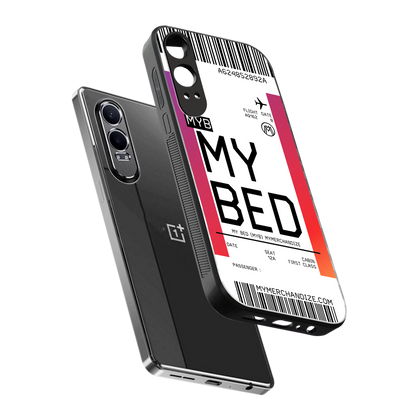 my bed boarding pass ticket back phone cover | glass case for oneplus nord ce 4 lite