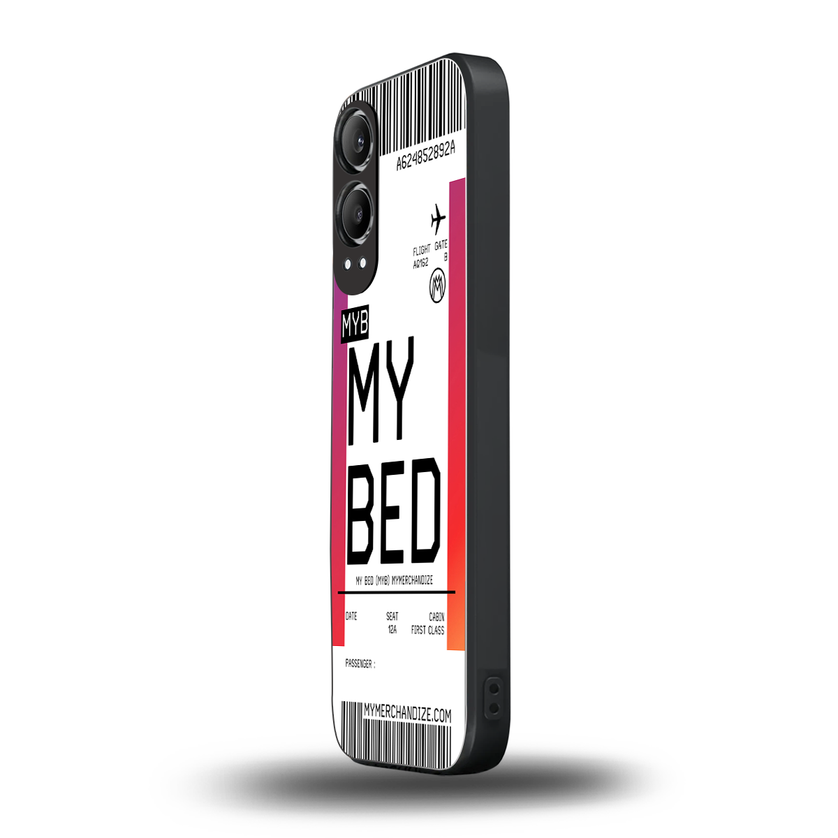 my bed boarding pass ticket back phone cover | glass case for oneplus nord ce 4 lite