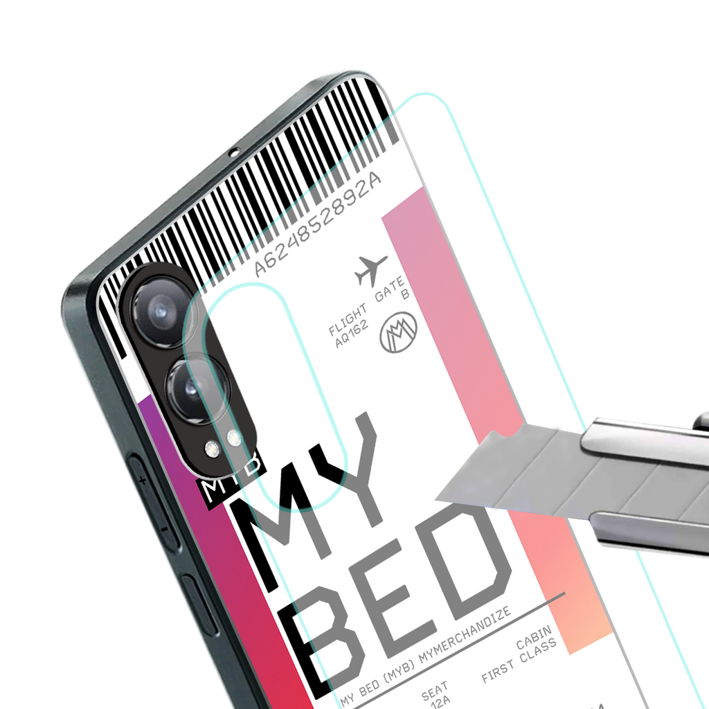 my bed boarding pass ticket back phone cover | glass case for oneplus nord ce 4 lite