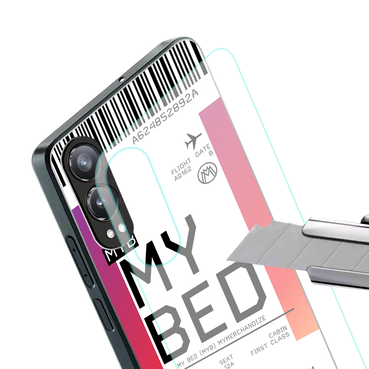 my bed boarding pass ticket back phone cover | glass case for oneplus nord ce 4 lite