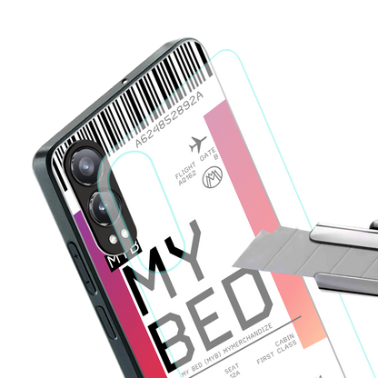 my bed boarding pass ticket back phone cover | glass case for oneplus nord ce 4 lite