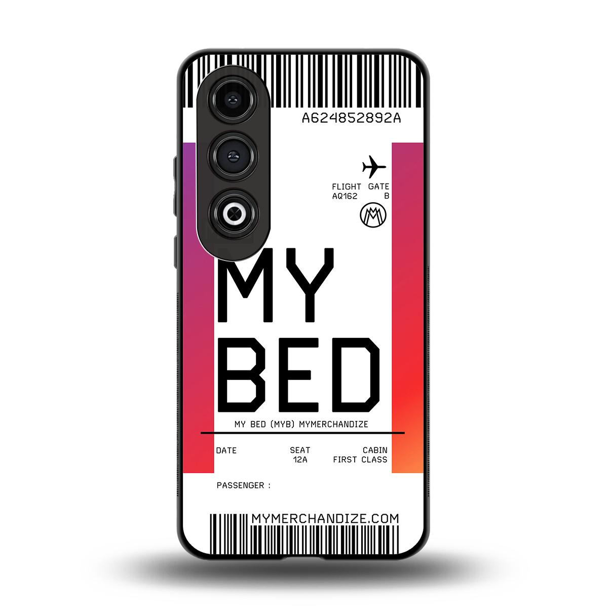 my bed boarding pass ticket back phone cover | glass case for oneplus nord ce 4