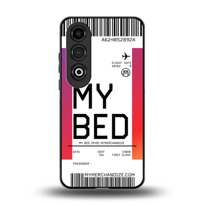 my bed boarding pass ticket back phone cover | glass case for oneplus nord ce 4